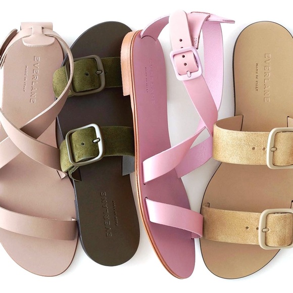 Everlane Italian Made Pink Modern Wrap Leather Sandals - Picture 3 of 15